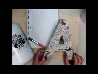 Applying Gesso to the Paper Mache Letter