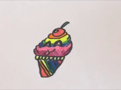 Ayah's Art Class - Rainbow Cupcake Drawing Tutorial