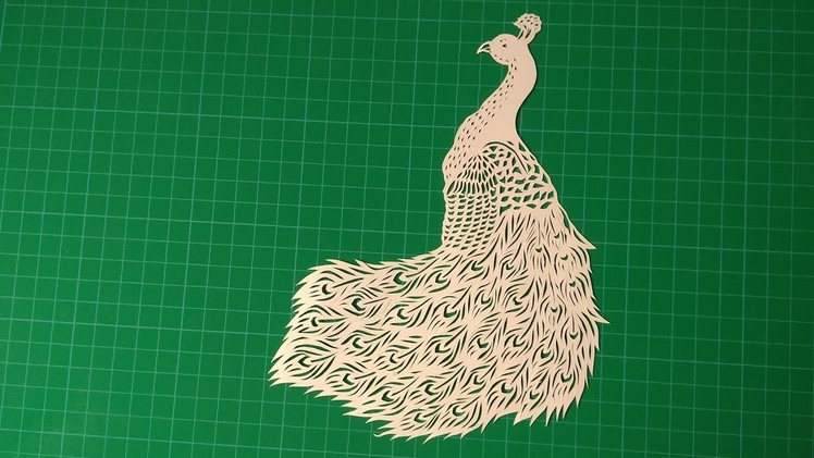 Beautiful peacock paper cutting art.how to make peacock by knife pen on paper. RAINBOW ART