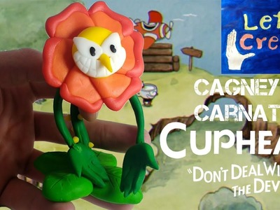 Cagney Carnation (Cuphead) - Polymer Clay. Cold Porcelain