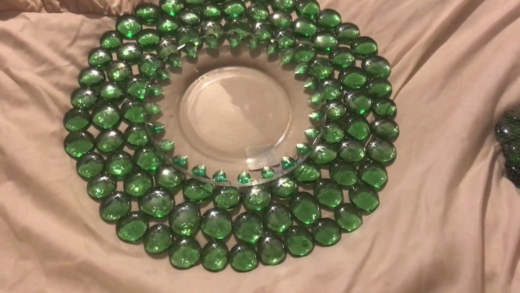 DIY Crystal Charger Plate. Holiday charger plate