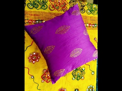 DIY DECORATING IDEAS ! How to make pillow cover from saree!