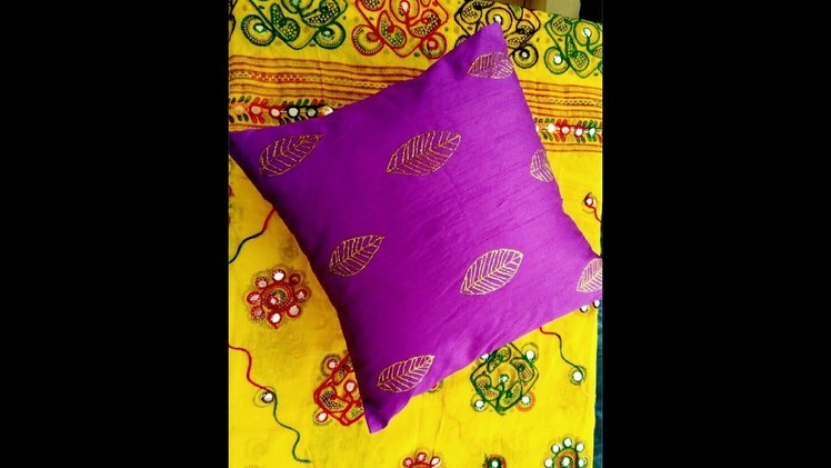 DIY DECORATING IDEAS ! How to make pillow cover from saree!