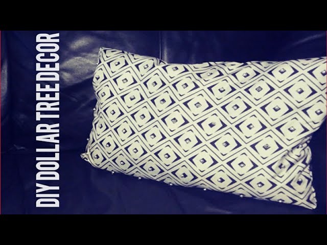 DIY HOW TO TURN A DOLLAR TREE PILLOWS CASE INTO GLAM THROW PILLOWS.QUICK AND EASY HOME DECOR.$2.DECO