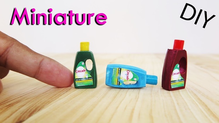 DIY Miniature dishwashing liquid bottles | No Polymer clay