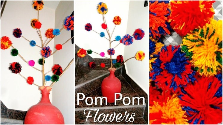 DIY Pom-Pom Flowers | Wool Flowers | Wool Crafts | The Blue Sea Art