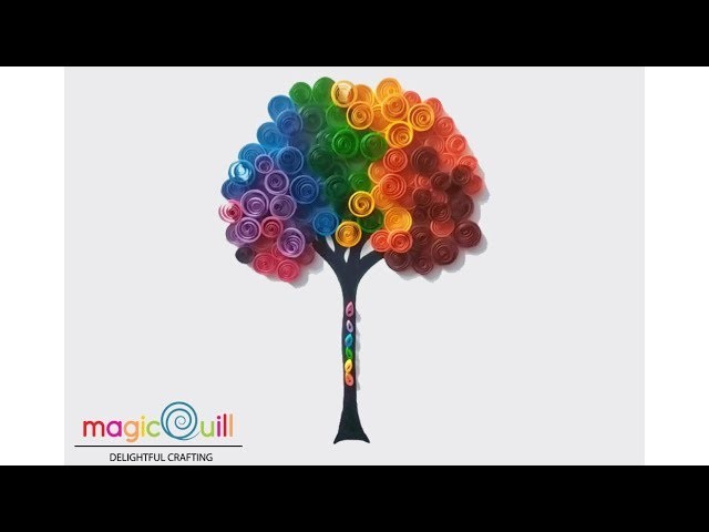DIY | quilled rainbow tree wall art | Quilling for beginners | Magic Quill