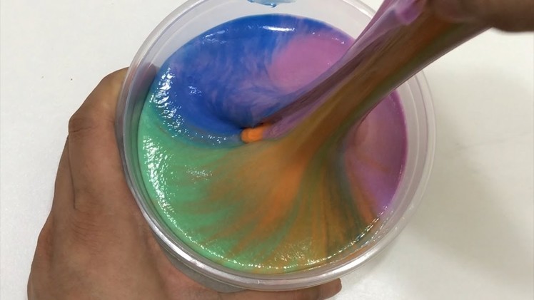 DIY Rainbow Slime #1 | Making Rainbow Slime Super Glossy Slime soft colors Rainbow Slime, ASMR Slime