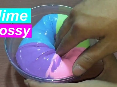DIY Rainbow slime Super Glossy Slime! Soft colors Rainbow Slime, ASMR Slime