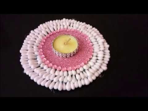 DIY Tealight Holder From Old CD and Ear Buds | Diwali Decoration |