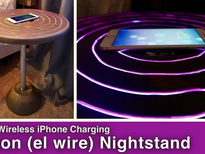 DIY Wireless iPhone Charging Neon Nightstand