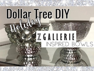 Dollar Tree DIY | Z Gallerie Inspired Bowls | Christmas Holiday Glam DIY | The Green Notebook