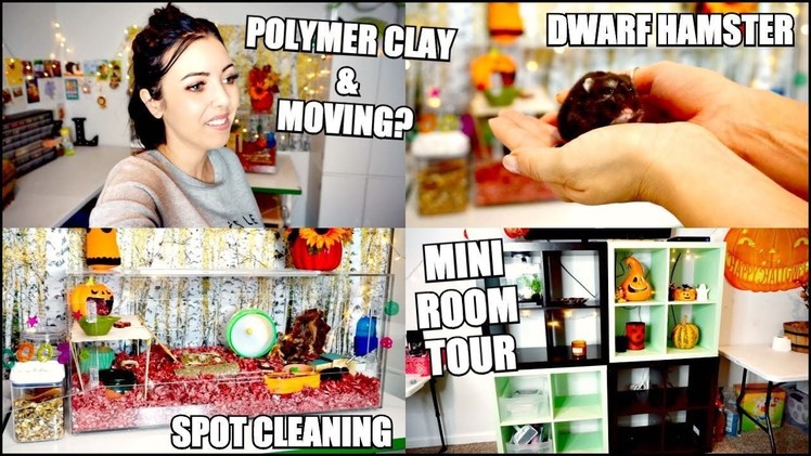 DWARF HAMSTER CAGE SPOT CLEANING | Polymer Clay Charms, Room Tour & Moving?