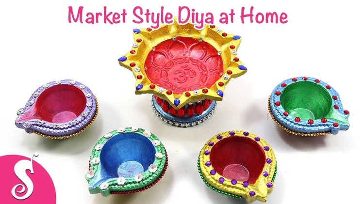 Easy DIY Tricks of Diwali Diya Painting & Decorating ideas | Market style Diya | Sonali's Creations