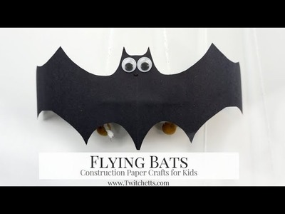 Flying Construction Paper Bats ~ Halloween Crafts for Kids