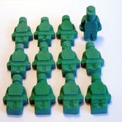 12 Edible Green Lego Men Cupcake Toppers