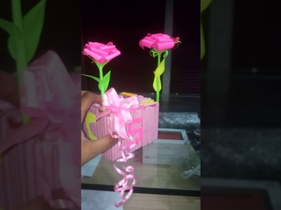 Hand made mobile stand with handmade paper flowers