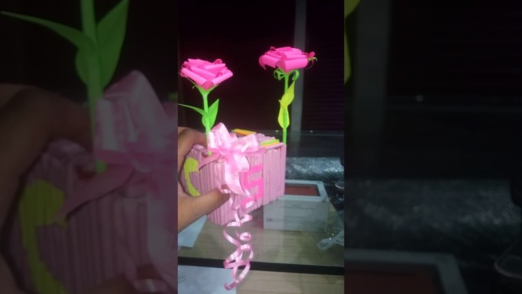 Hand made mobile stand with handmade paper flowers