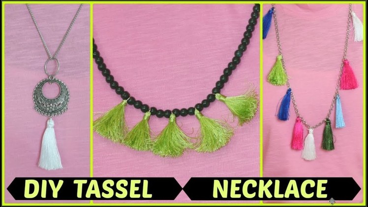 How to make beautiful necklace at home.DIY tassel necklace.INDIANGIRLCHANNEL TRISHA