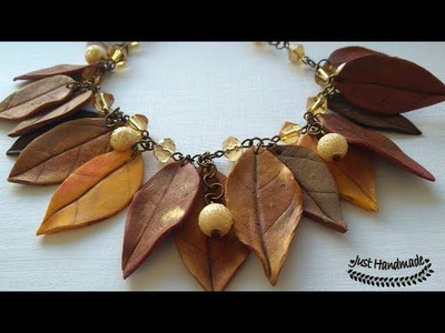 ~JustHandmade~ Polymer clay (fimo) leaves tutorial - no mold