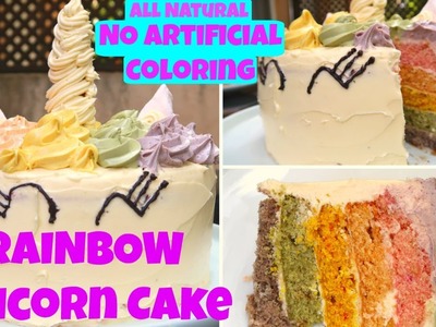 Natural No Artificial Coloring | Unicorn Rainbow Cake (My Little Pony Inspired)