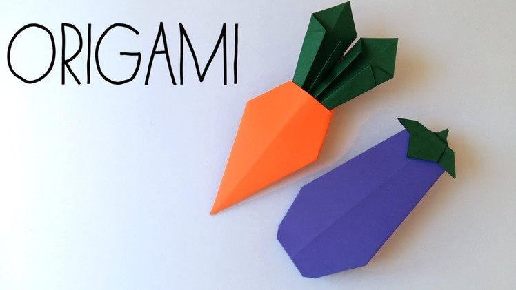 Origami CARROT and EGGPLANT. DIY