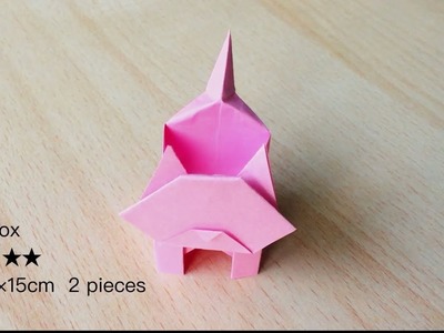 Origami Cat box  - Level ** - DIY Show 小猫盒子折纸