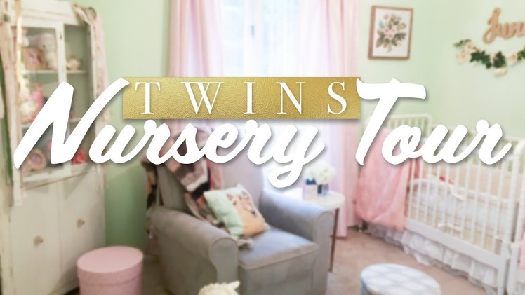 OUR NURSERY TOUR! | Twin Newborn Girls, Baby Clothes Storage, DIY Etsy hacks and More!