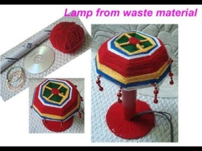 Recycle old bangles.CD.paper roll to make lamp shade,night Lamp.laltern waste material craft