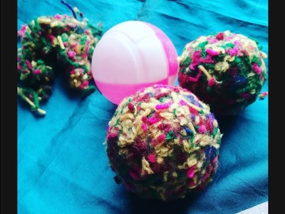Recycling ideas from pom pom waste, no tools easy DIY, BEST OUT OF WASTE, how to make fake pom poms