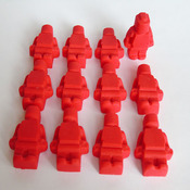 12 Edible Red Lego Men Cupcake Toppers