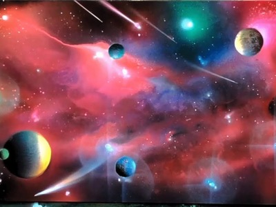 Spray paint rainbow galaxy pink nebula landscape tools tips and tricks spray paint art secrets