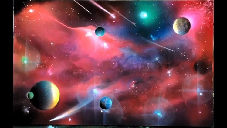 Spray paint rainbow galaxy pink nebula landscape tools tips and tricks spray paint art secrets