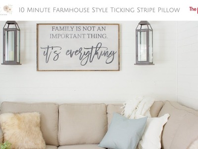 Ten Minute DIY Ticking Stripe Pillow