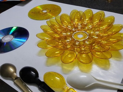 दिया स्टैंड बनाये स्पून और CD से , easy Diwali craft by Mitali