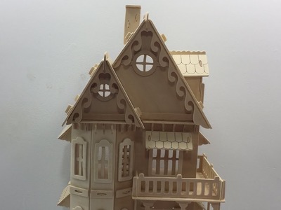 Woodcraft Construction Kit DIY, How to make a Wooden Gothic House