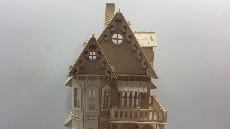Woodcraft Construction Kit DIY, How to make a Wooden Gothic House