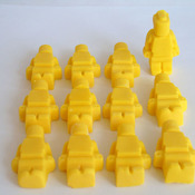 12 Edible Yellow Lego Men Cupcake Toppers