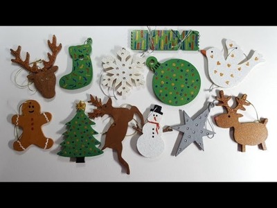 74 It's Christmas!!!! Hand painted hanging xmas decorations