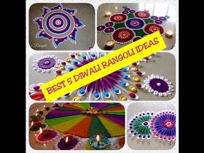 Beautiful & Easy 5 Rangoli Design|| Diwali Rangoli DIY|| Easy Unique Rangoli || by Trends