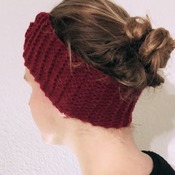 Burgundy/Red Knitted Wool Handmade Hairband for Women
