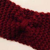 Burgundy/Red Knitted Wool Handmade Hairband for Women