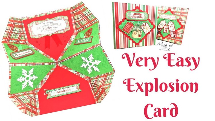 Christmas Cards | Very Easy Christmas Explosion Card | Video Tutorial
