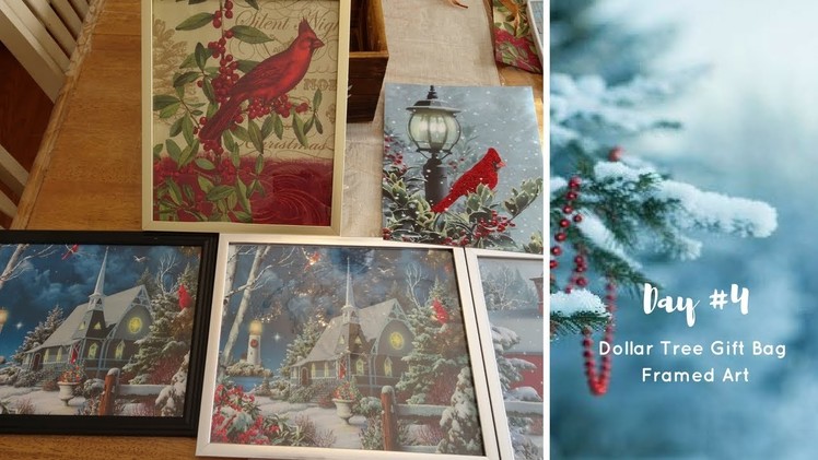 Christmas Wall Art Using Dollar Tree Bags | Day 6 of 12 Days Of Christmas