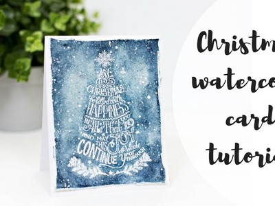 Christmas Watercolor card tutorial - Tim Holtz and Daniel Smith watercolors