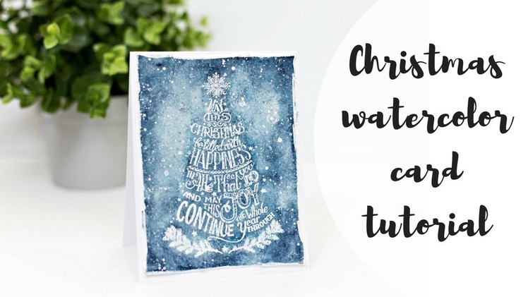 Christmas Watercolor card tutorial - Tim Holtz and Daniel Smith watercolors