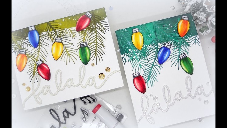 Coloring Shiny Christmas Lights: Simon Says Stamp