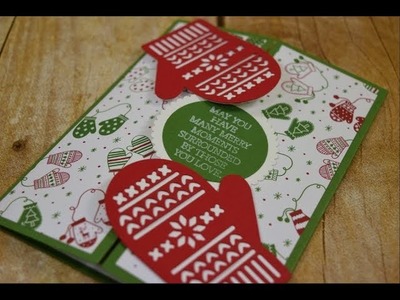 Cute Christmas Mitten Gatefold Card Tutorial ~ handmade Christmas cards