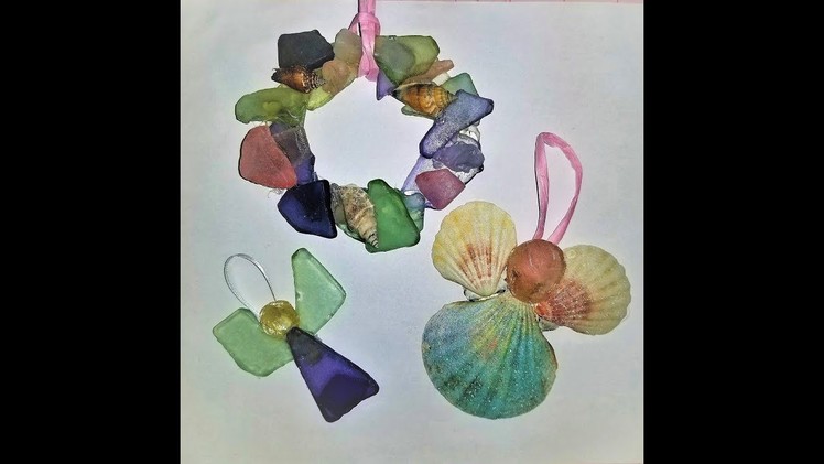 Day 16 ~ 50 Christmas Crafts in 50 Days ~ Sea Glass & Shell Angels Wreath Ornaments