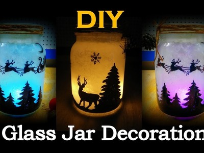 DIY christmas mason jar decoration | glass jar decoration ideas | glass bottle decoration ideas